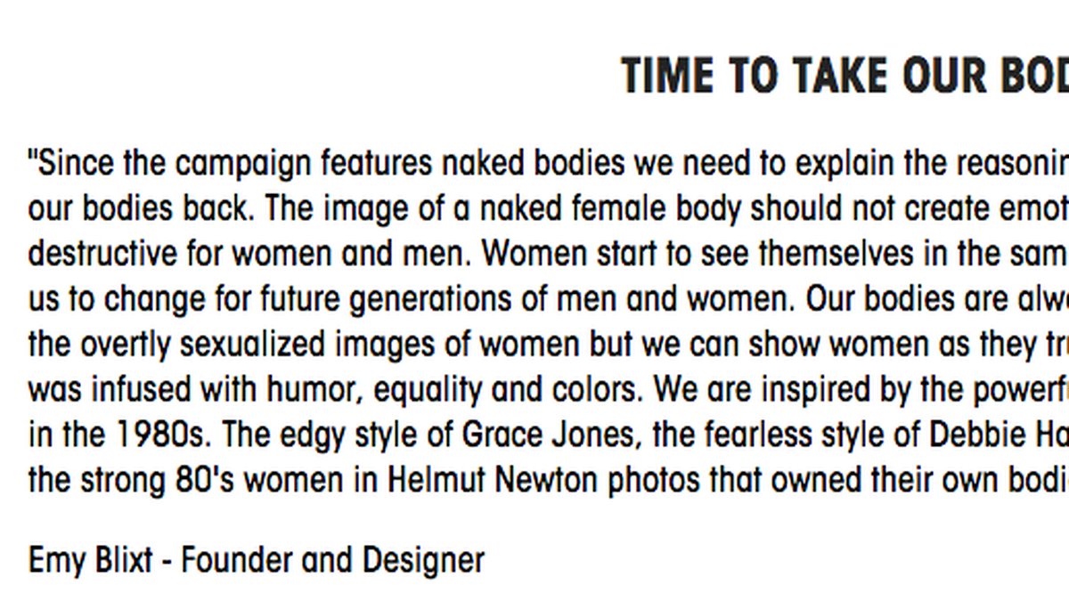 Företagets grundare förklarar varför de marknadsför med nakna kvinnor.